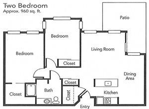 Two bedroom Two bathroom Floor Plan at Cogir of Sonoma, Sonoma